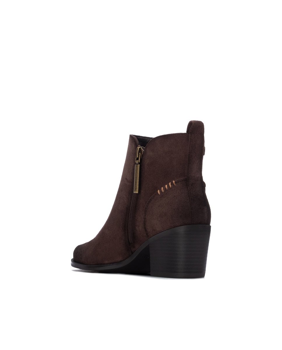 Botines de mujer con cremallera - Refresh - Marrón Marrón-2
