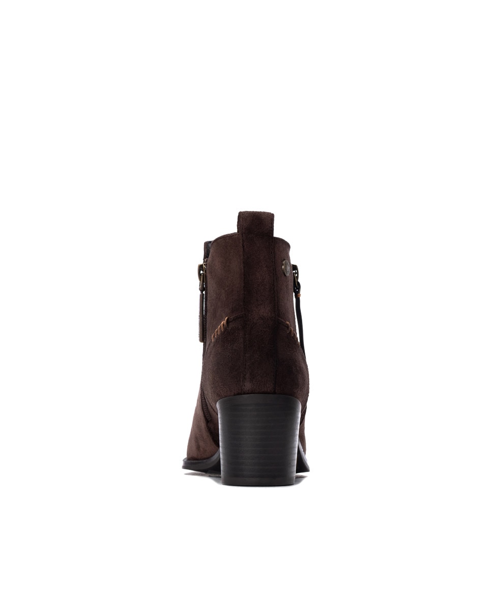 Botines de mujer con cremallera - Refresh - Marrón Marrón-5