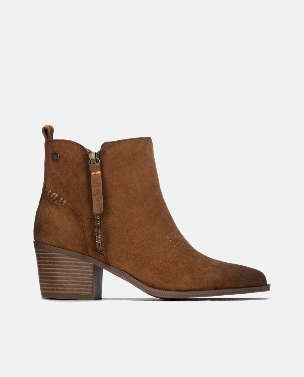 Botines de mujer con cremallera - Refresh - Camel Camel-1