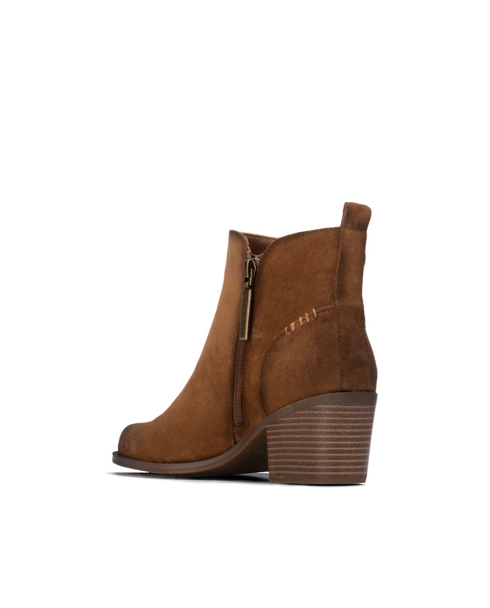 Botines de mujer con cremallera - Refresh - Camel Camel-2