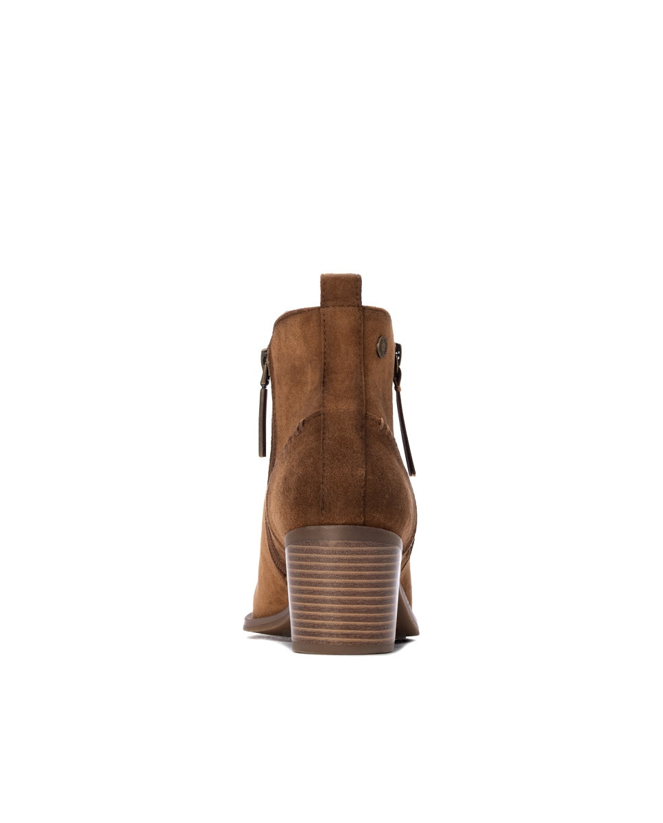 Botines de mujer con cremallera - Refresh - Camel Camel-5
