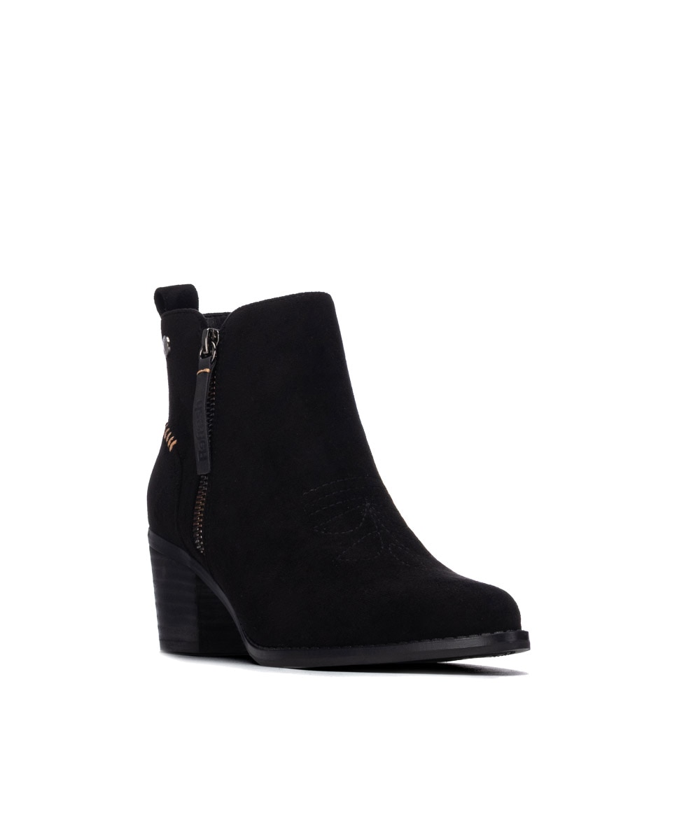 Botines de mujer con cremallera - Refresh - Negro Negro-3