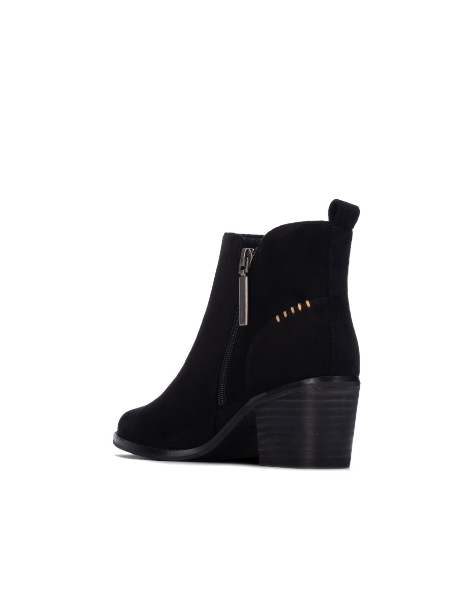 Botines de mujer con cremallera - Refresh - Negro Negro-2