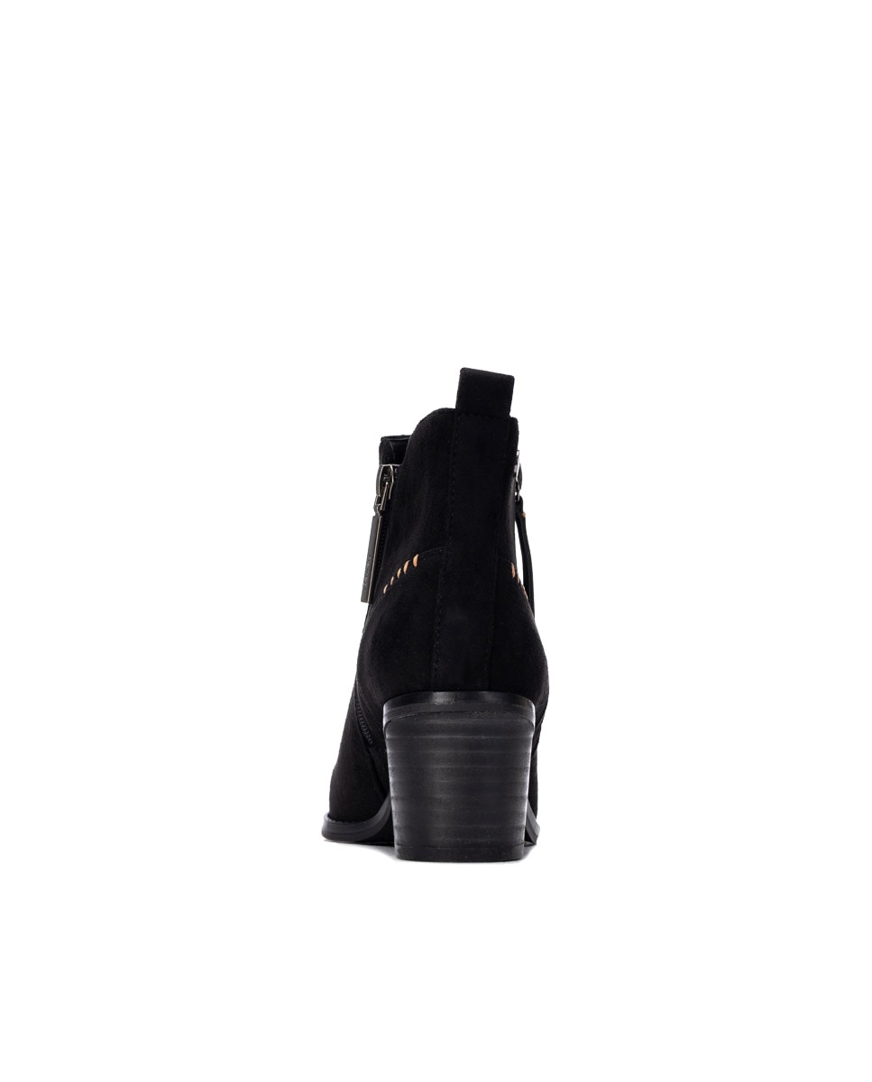 Botines de mujer con cremallera - Refresh - Negro Negro-5