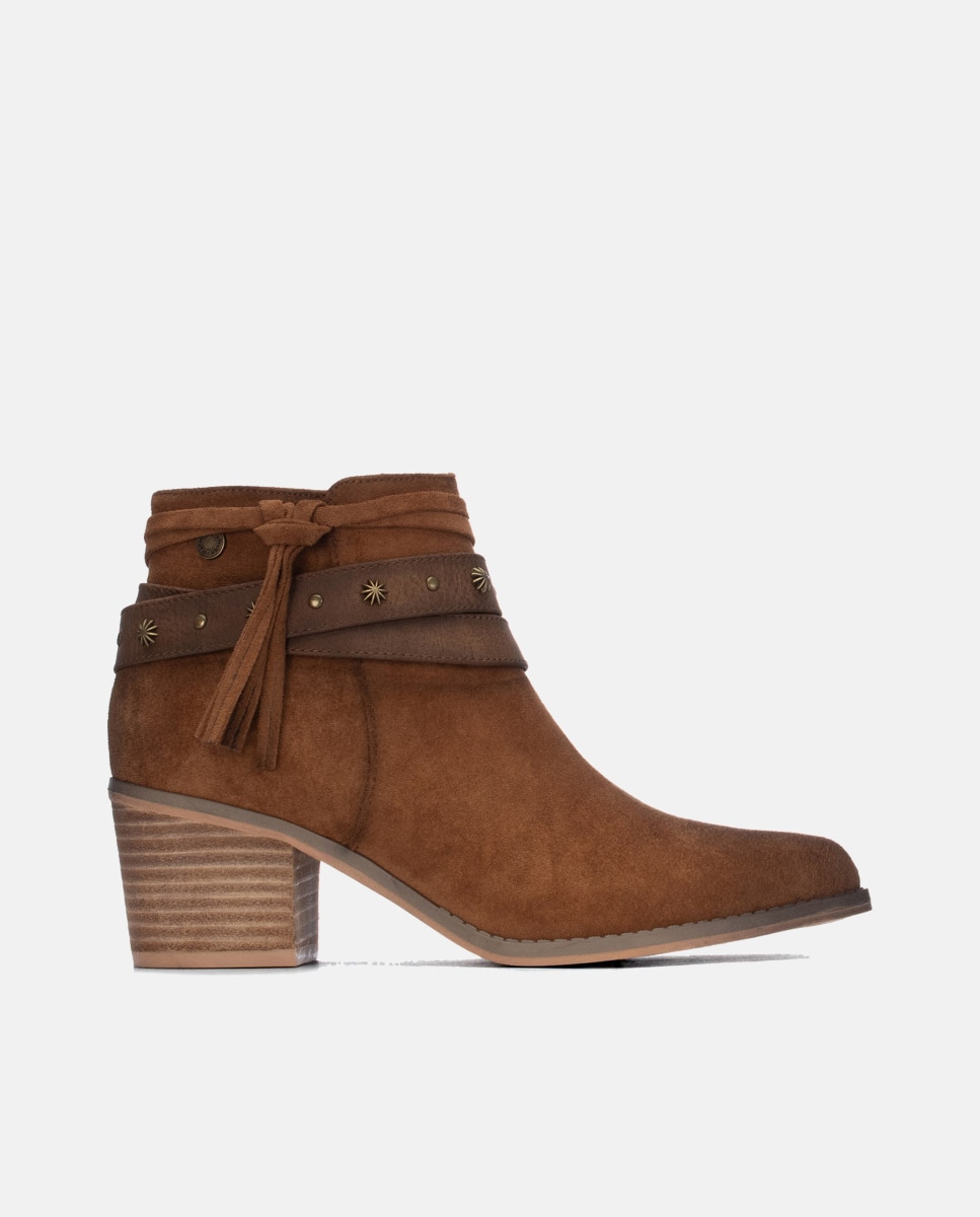 Botín de mujer con cremallera - Refresh - Camel Camel-1