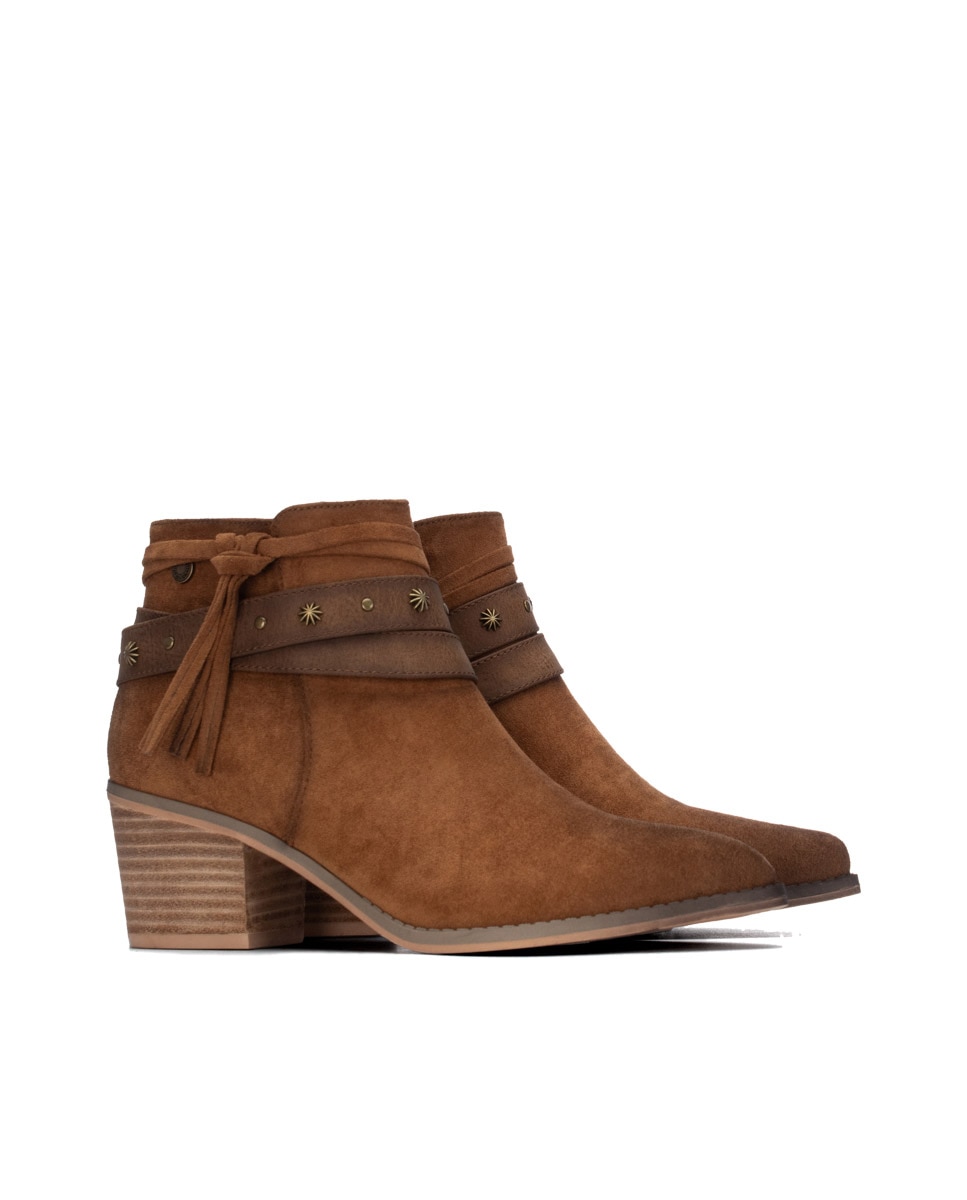 Botín de mujer con cremallera - Refresh - Camel Camel-4