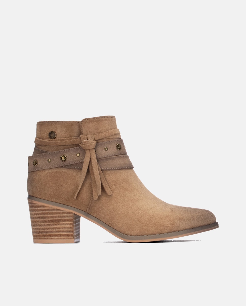 Botín de mujer con cremallera - Refresh - Beige Beige-1