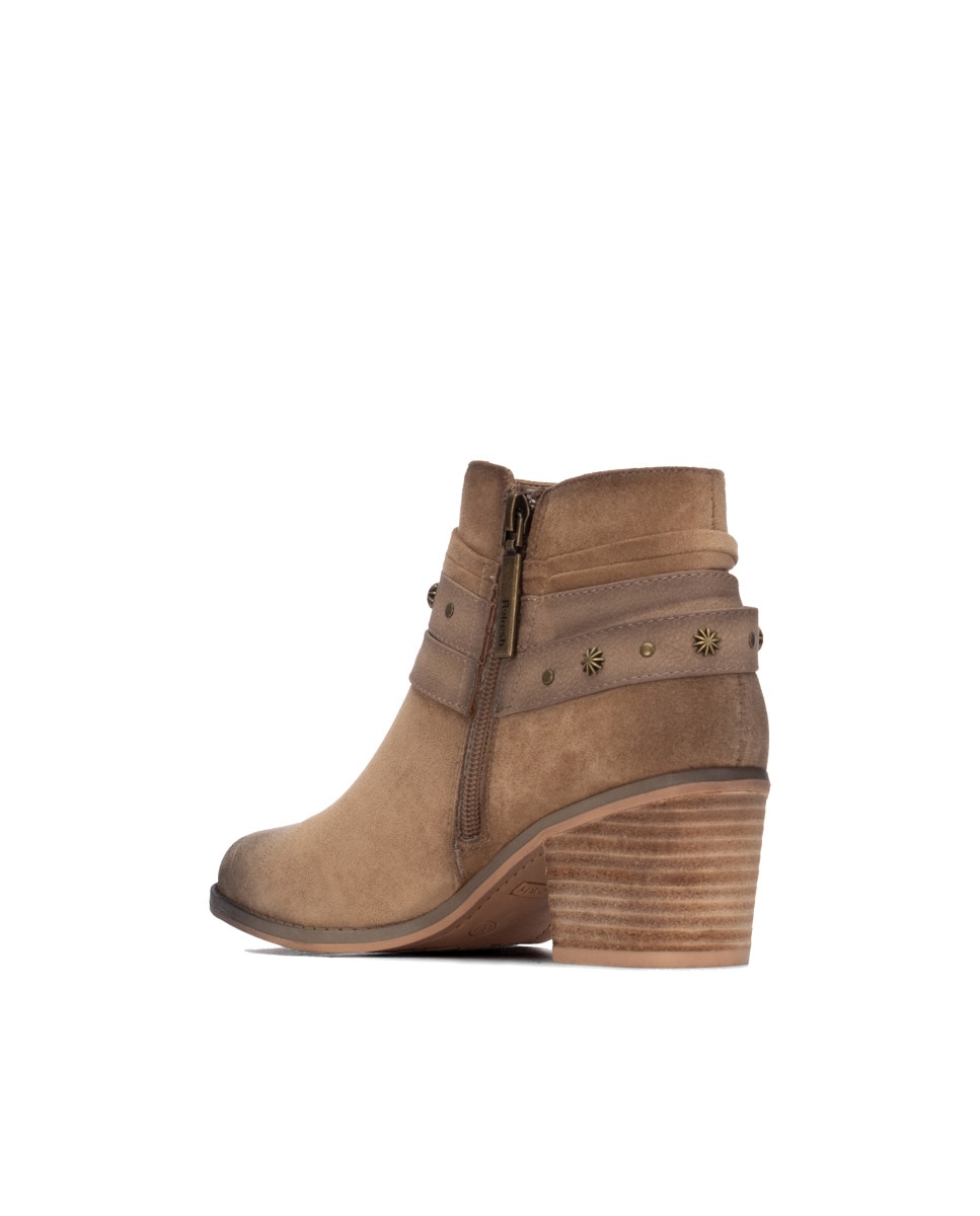 Botín de mujer con cremallera - Refresh - Beige Beige-2