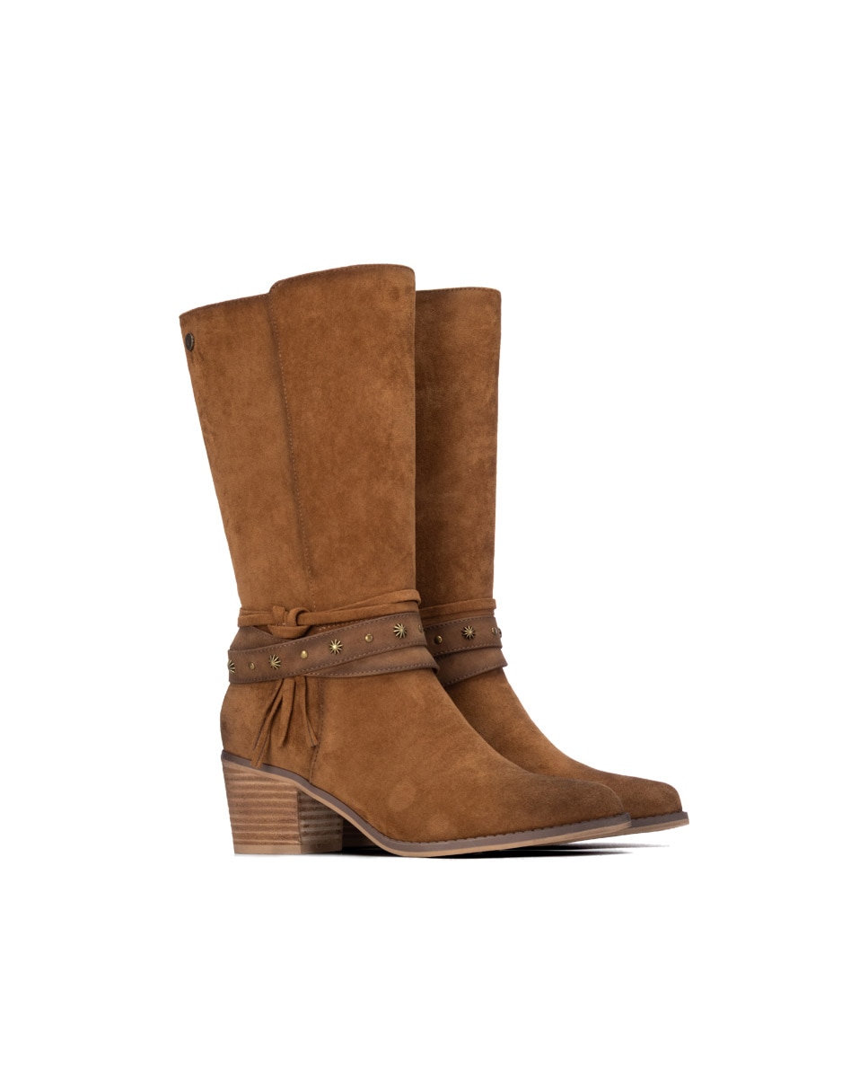 Bota de mujer con cremallera - Refresh - Camel Camel-4