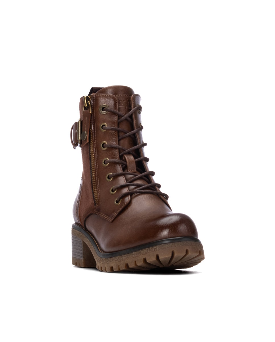 Botín de mujer con cordones - Refresh - Camel Camel-3