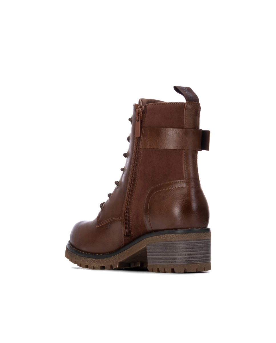 Botín de mujer con cordones - Refresh - Camel Camel-2