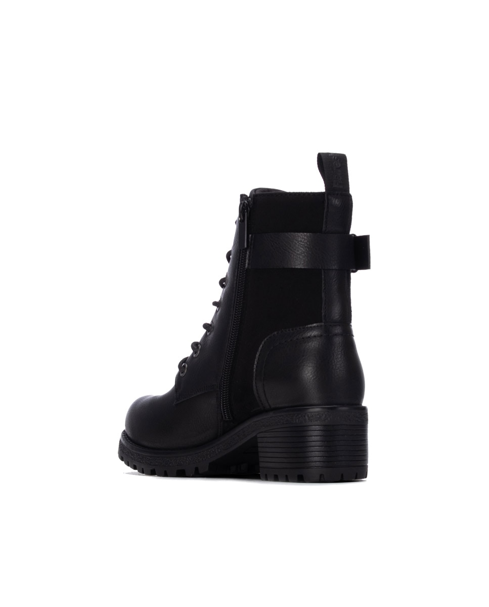 Botín de mujer con cordones - Refresh - Negro Negro-2