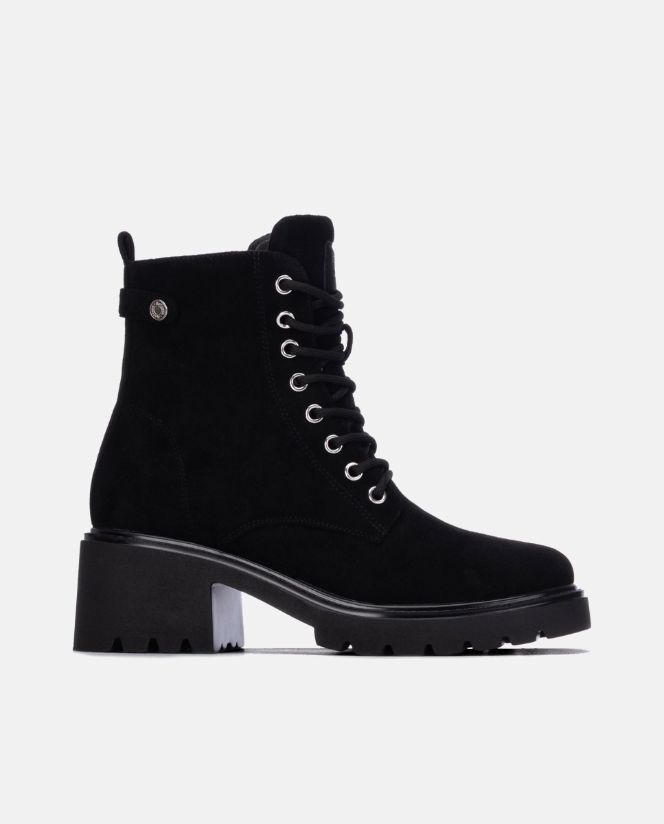Botín de mujer con cordones - Refresh - Negro Negro-1
