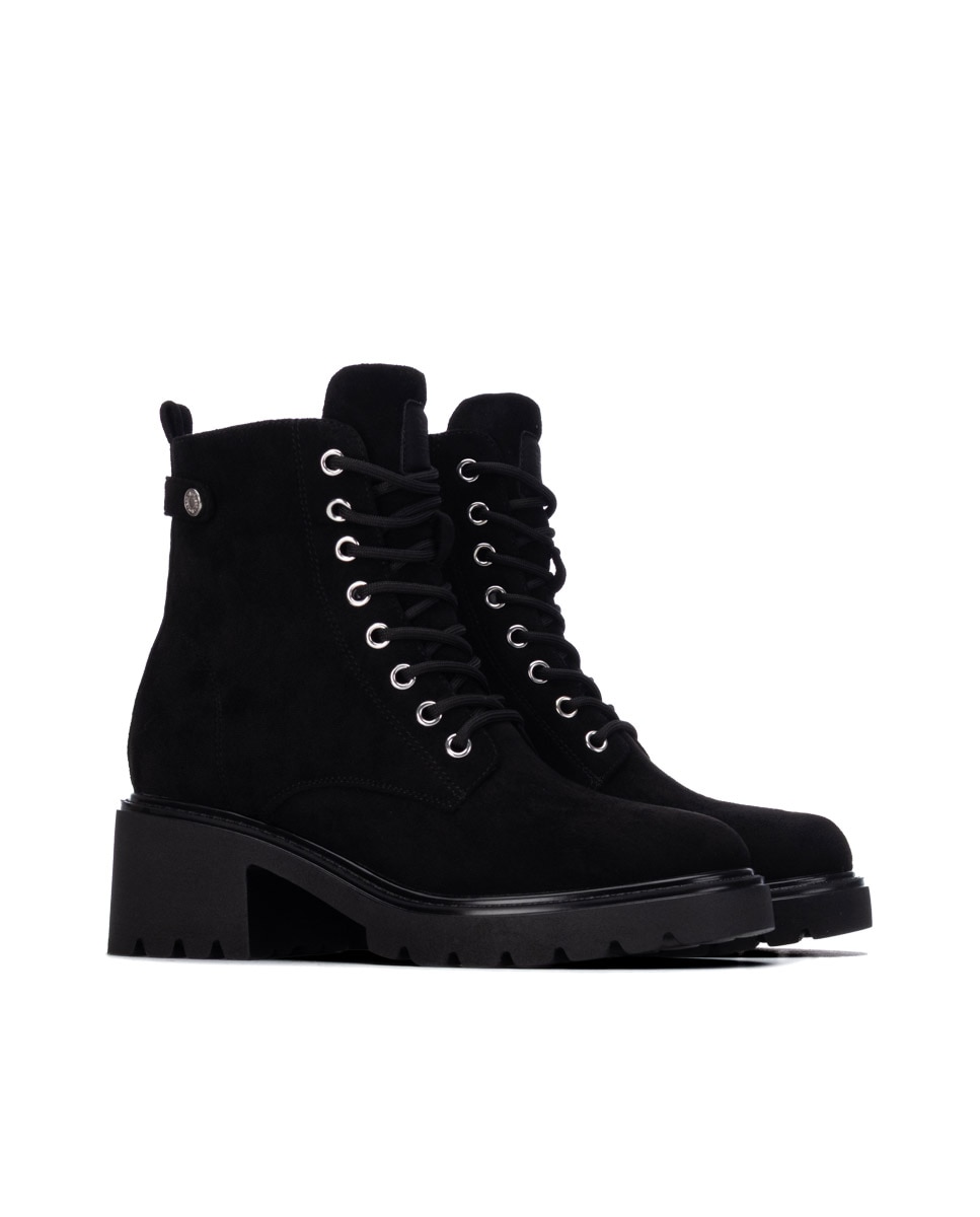 Botín de mujer con cordones - Refresh - Negro Negro-4