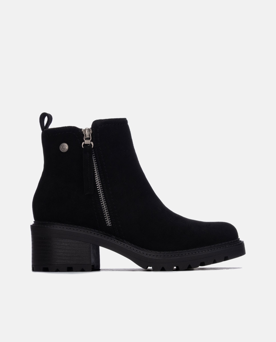 Botines básicos de mujer con cremallera - Refresh - Negro Negro-1