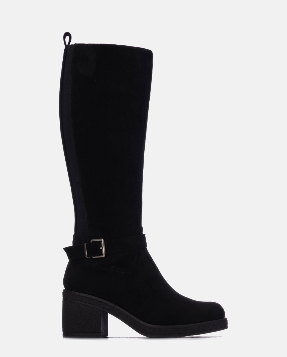 Bota de mujer con hebilla - Refresh - Negro Negro-1