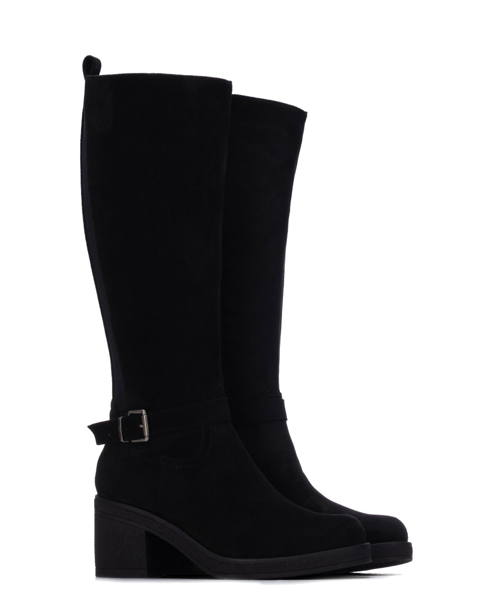 Bota de mujer con hebilla - Refresh - Negro Negro-4
