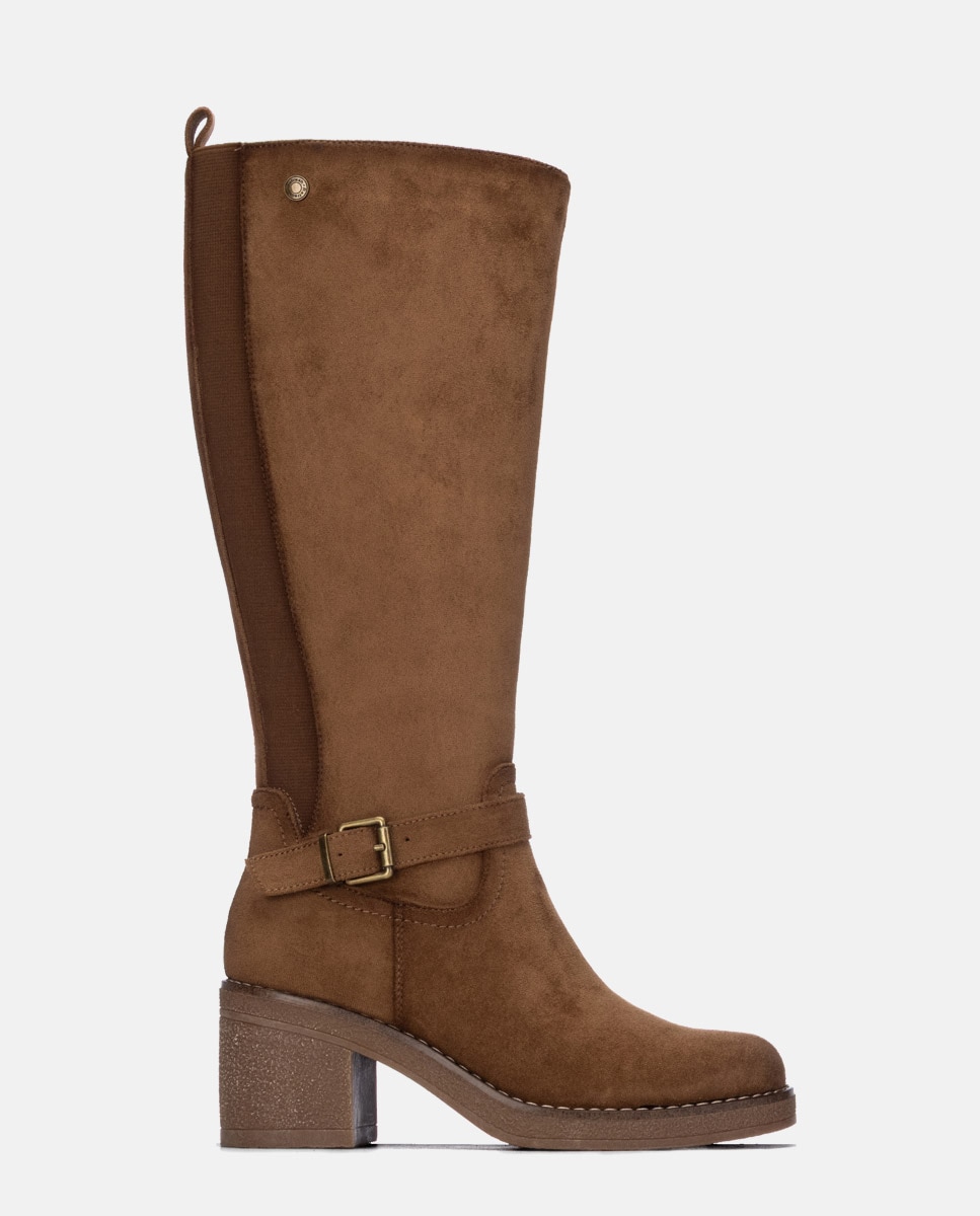 Bota de mujer con hebilla - Refresh - Camel Camel-1