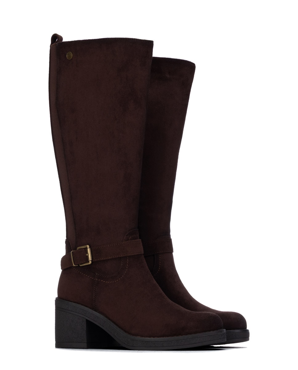 Bota de mujer con hebilla - Refresh - Marrón Marrón-5