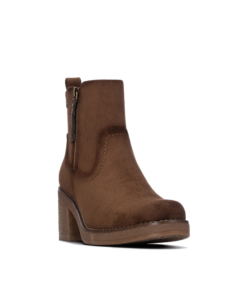 Botines de mujer con cremallera - Refresh - Marrón Marrón-3
