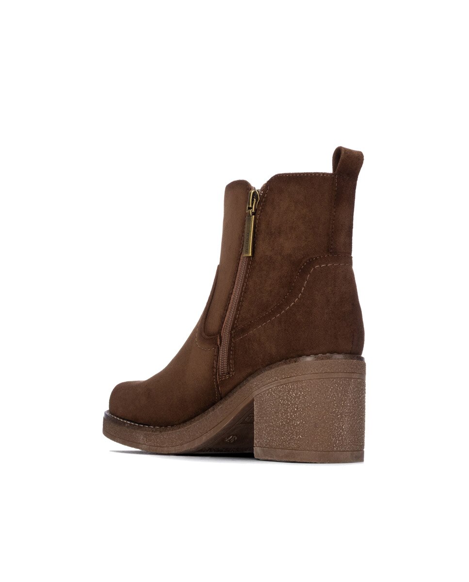 Botines de mujer con cremallera - Refresh - Marrón Marrón-2