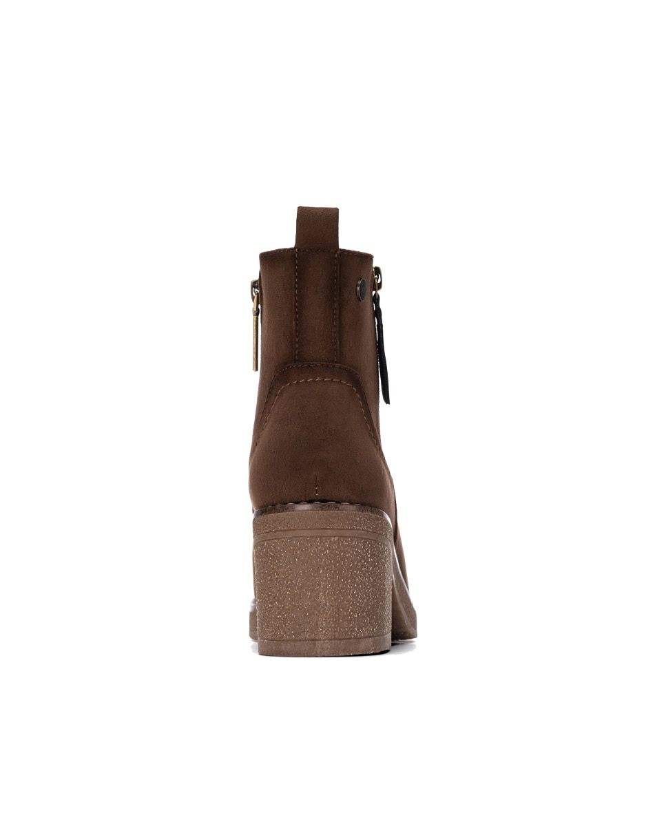 Botines de mujer con cremallera - Refresh - Marrón Marrón-5