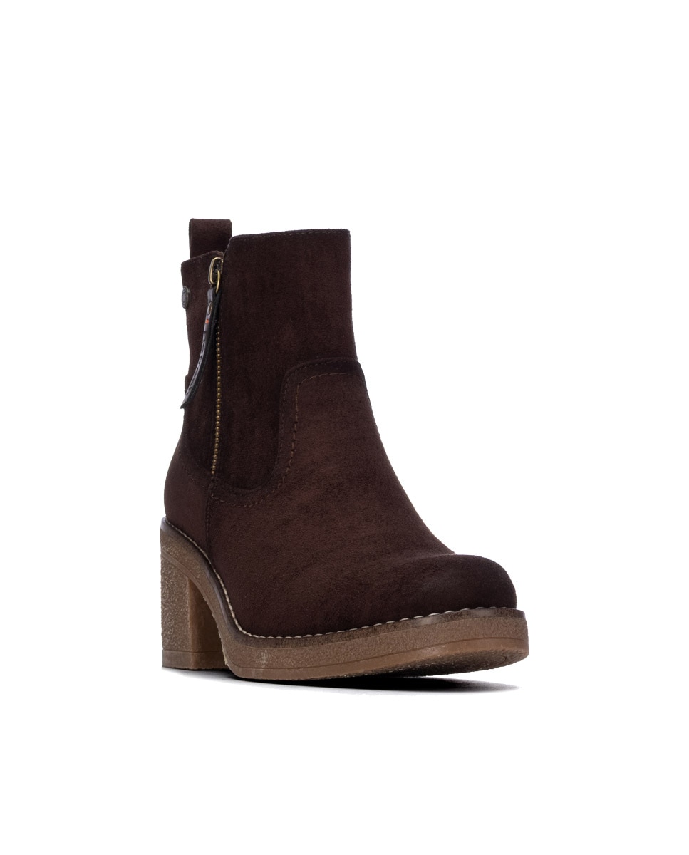 Botines de mujer con cremallera - Refresh - Marrón Marrón-3