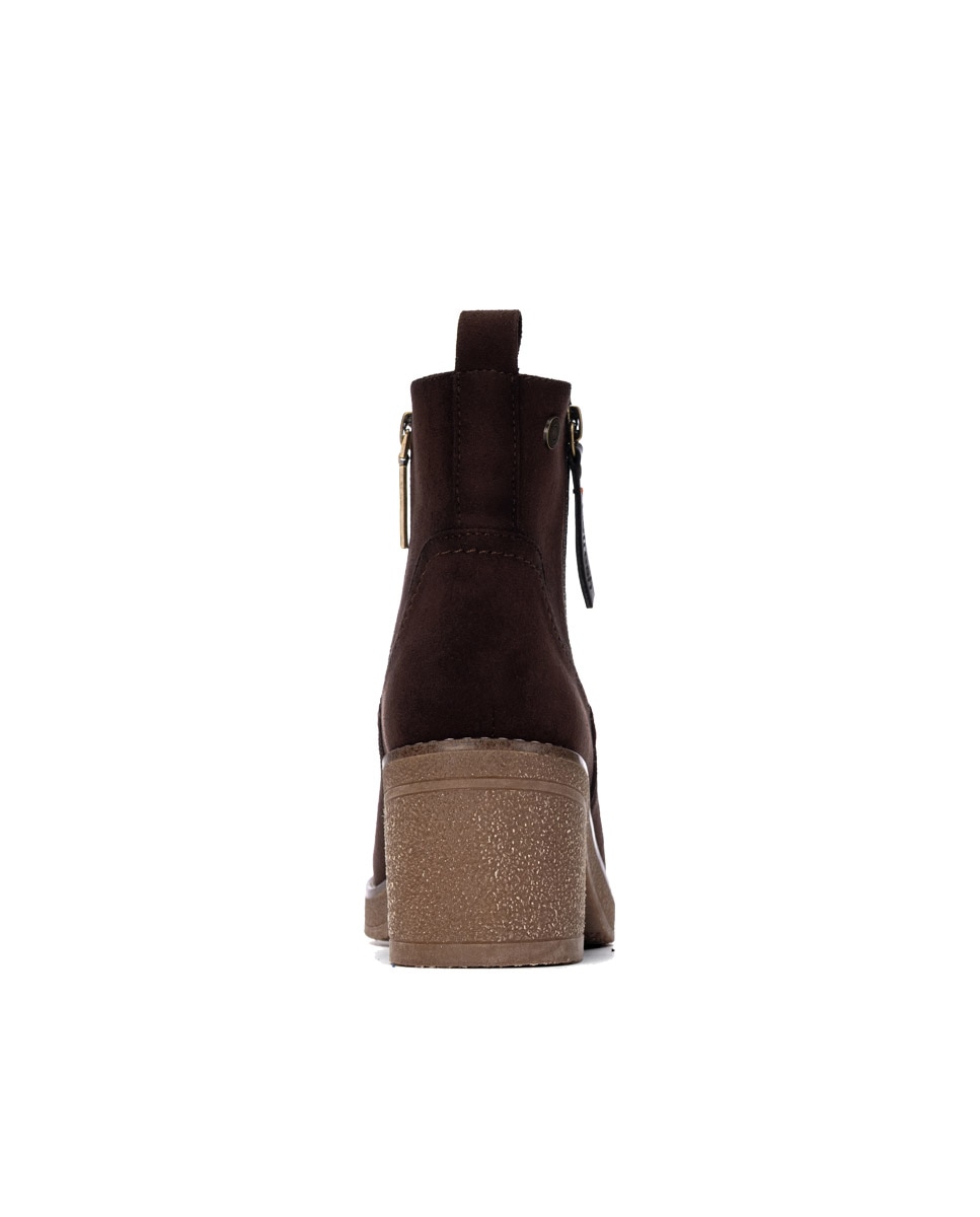 Botines de mujer con cremallera - Refresh - Marrón Marrón-5