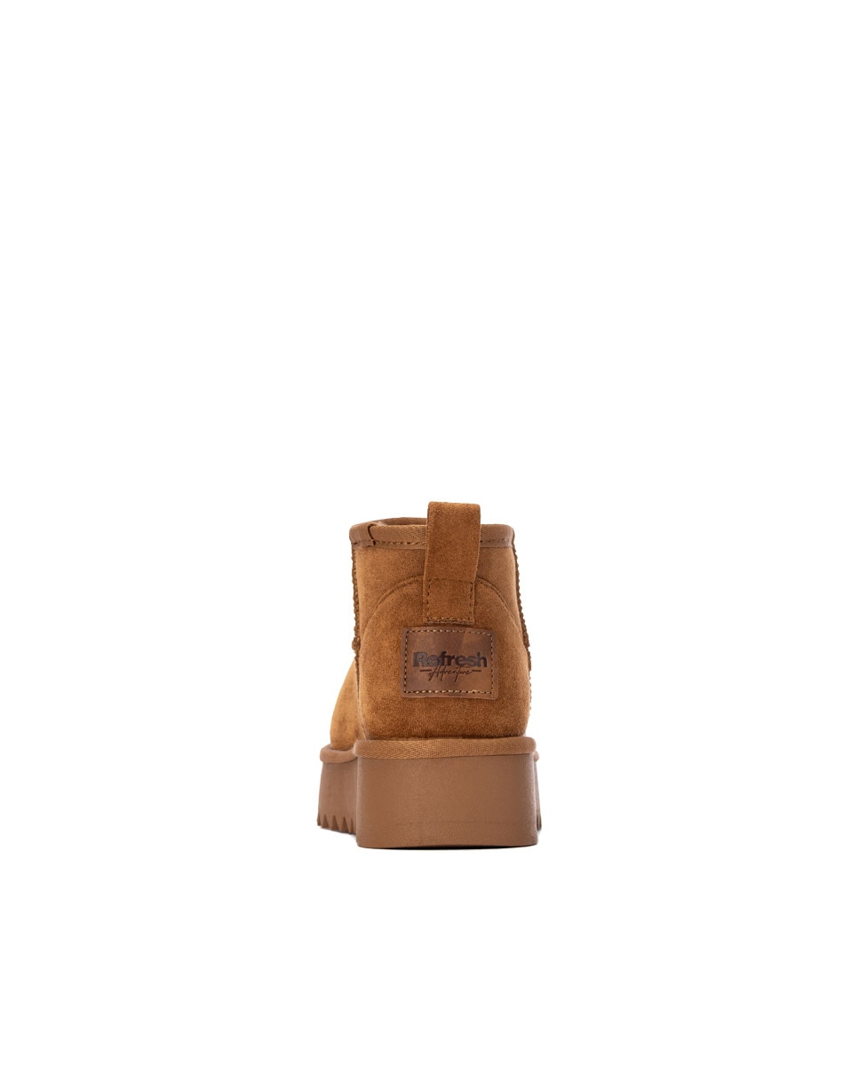 Botines con pelo de mujer australiano - Refresh - Camel Camel-5