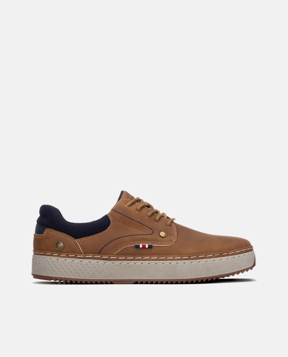 Imagen 0 de Zapatilla de hombre con cordones Camel