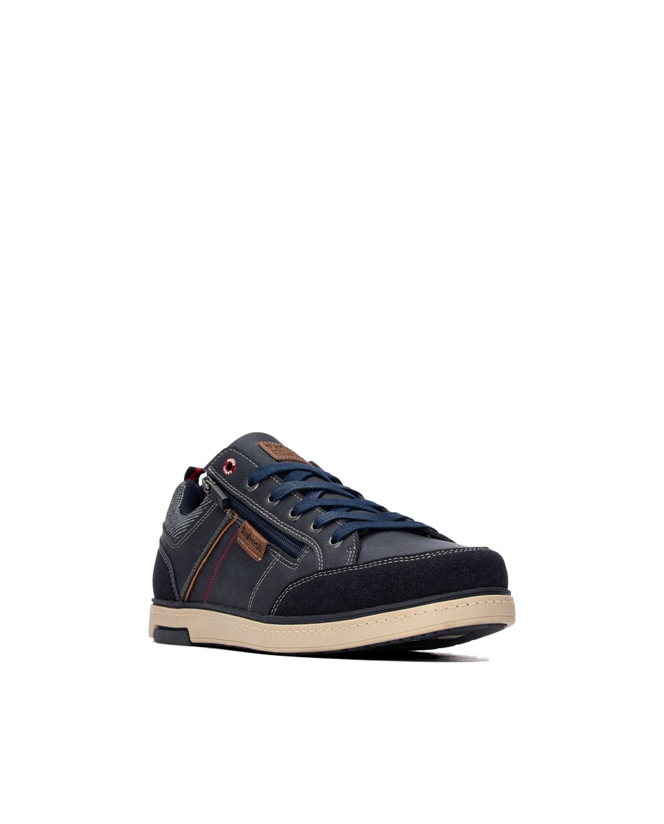 Zapatilla de hombre con cordones - Refresh - Azul Azul-3