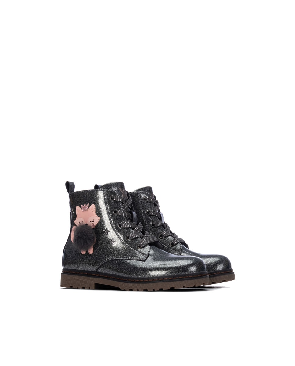 Imagen 4 de Botín de niña con cordones s - Xti - Gris Gris