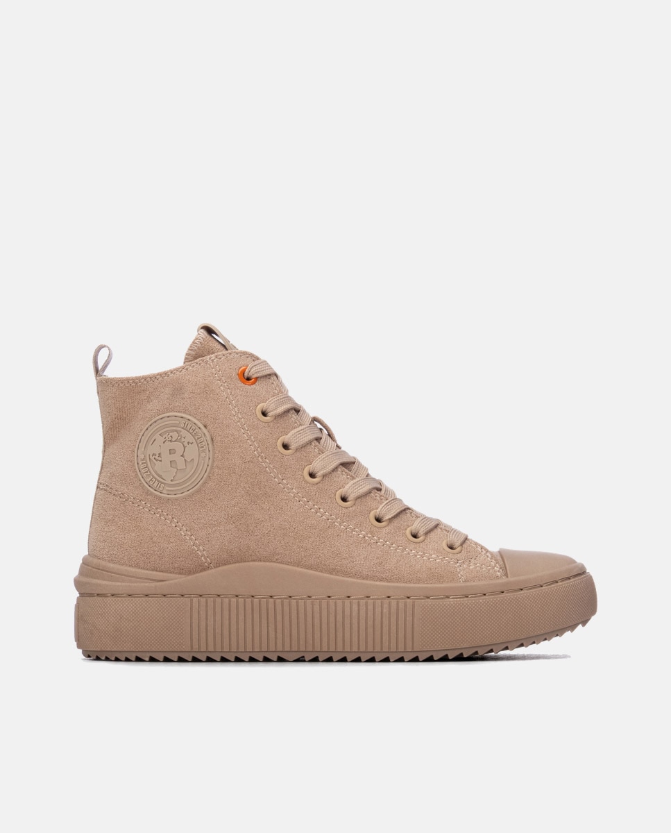 Botines de mujer con cordones - Refresh - Beige Beige-1