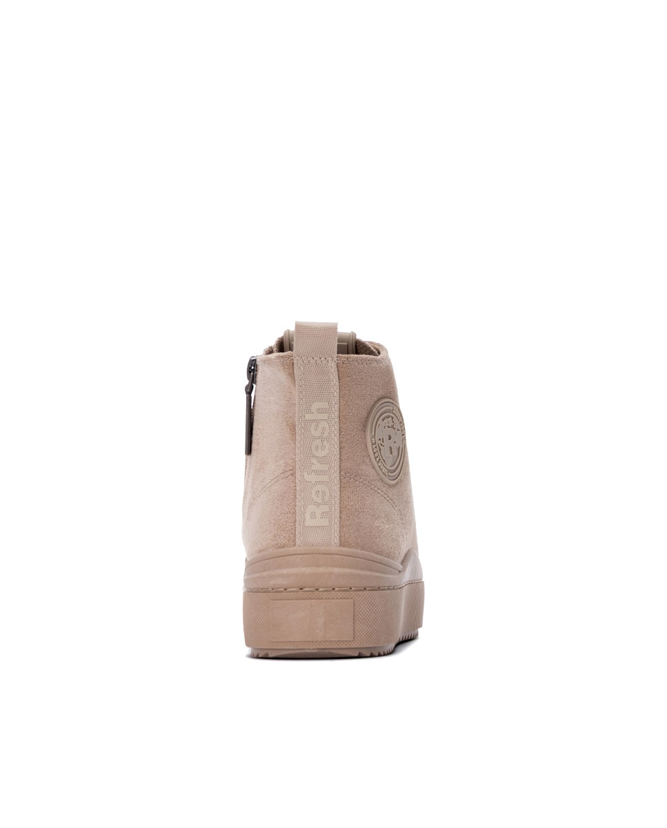 Botines de mujer con cordones - Refresh - Beige Beige-5