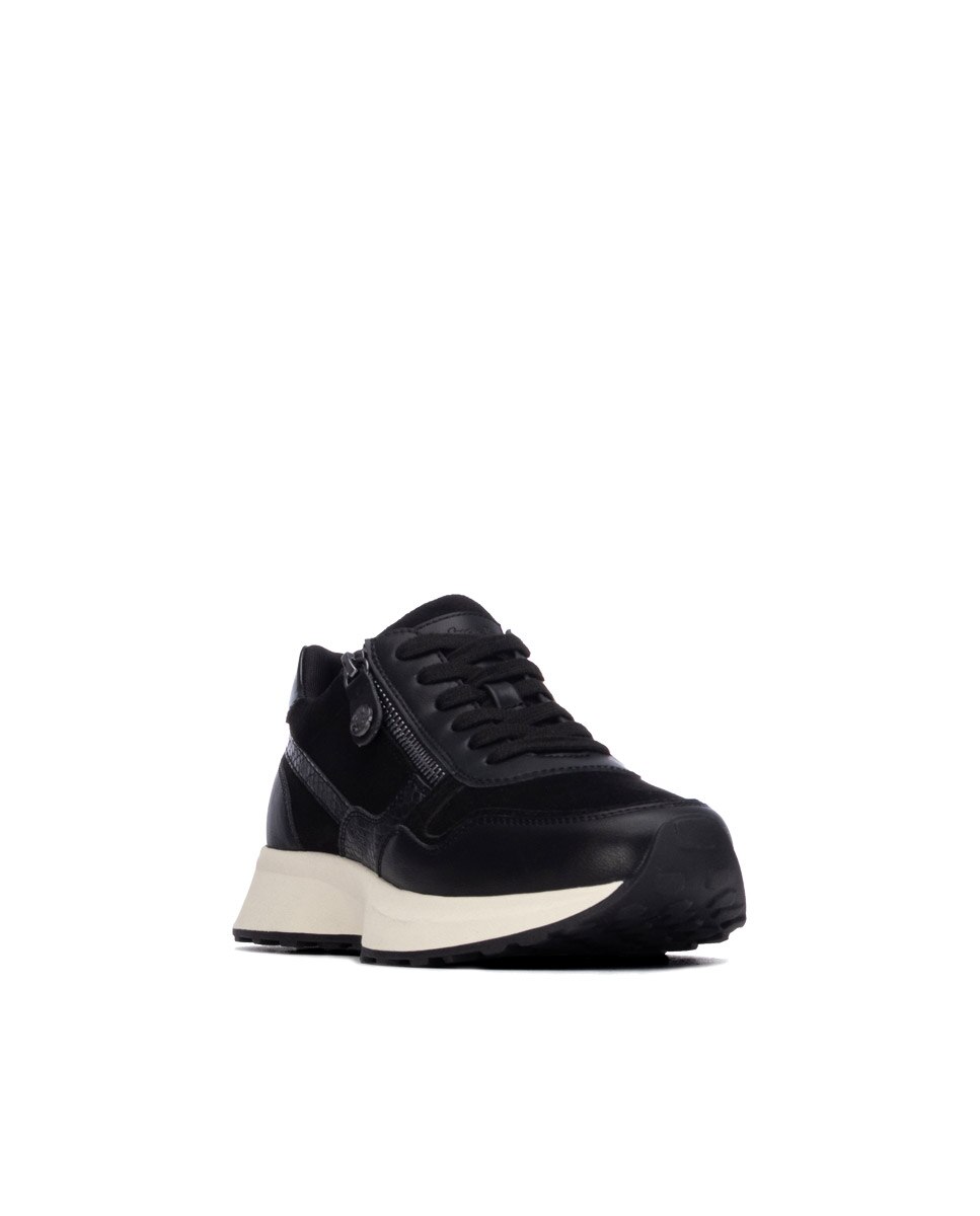 Zapatilla de mujer con cordones - Refresh - Negro Negro-3