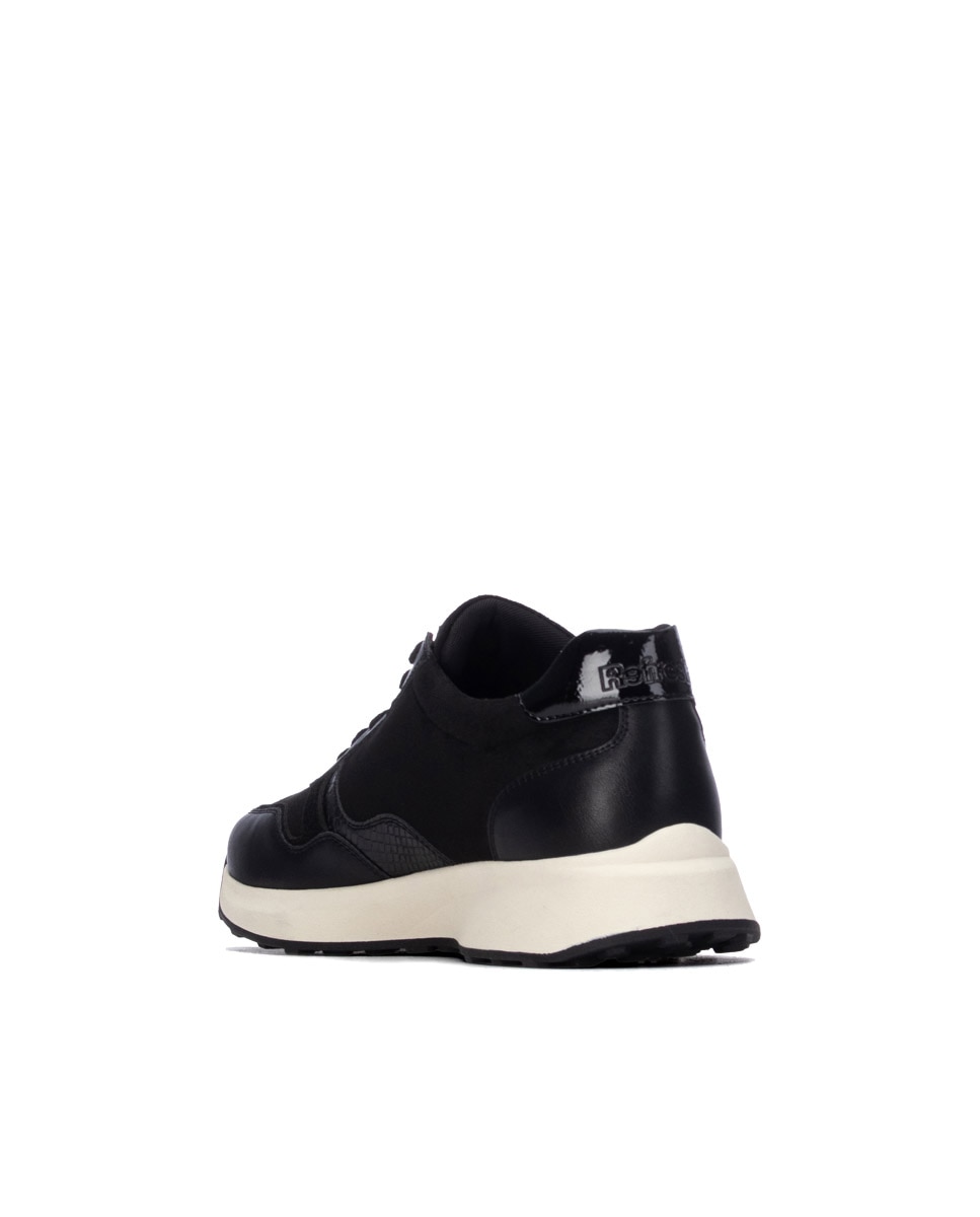 Zapatilla de mujer con cordones - Refresh - Negro Negro-2
