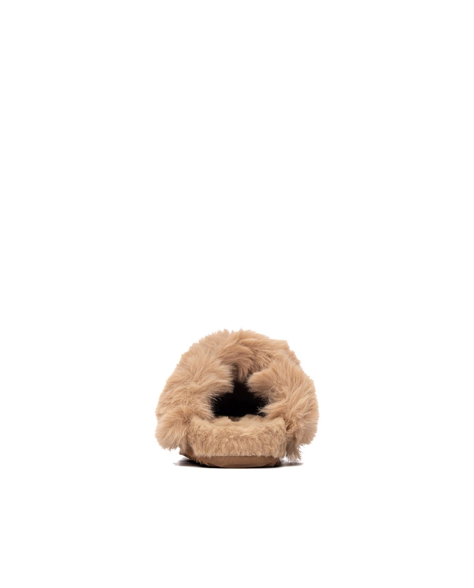 Zueco de niños de piel con pelo - Xti - Camel Camel-4