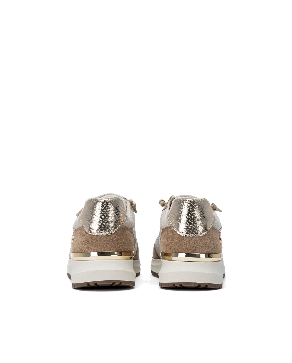 Zapatilla de mujer con cordones - Xti - Beige Beige-5