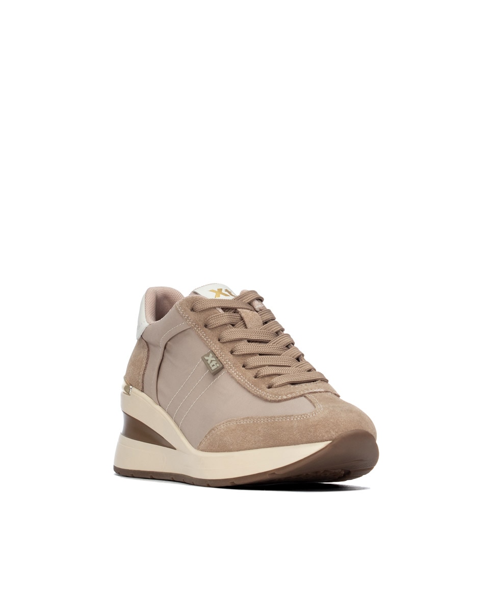 Zapatilla de mujer con cordones - Xti - Beige Beige-3