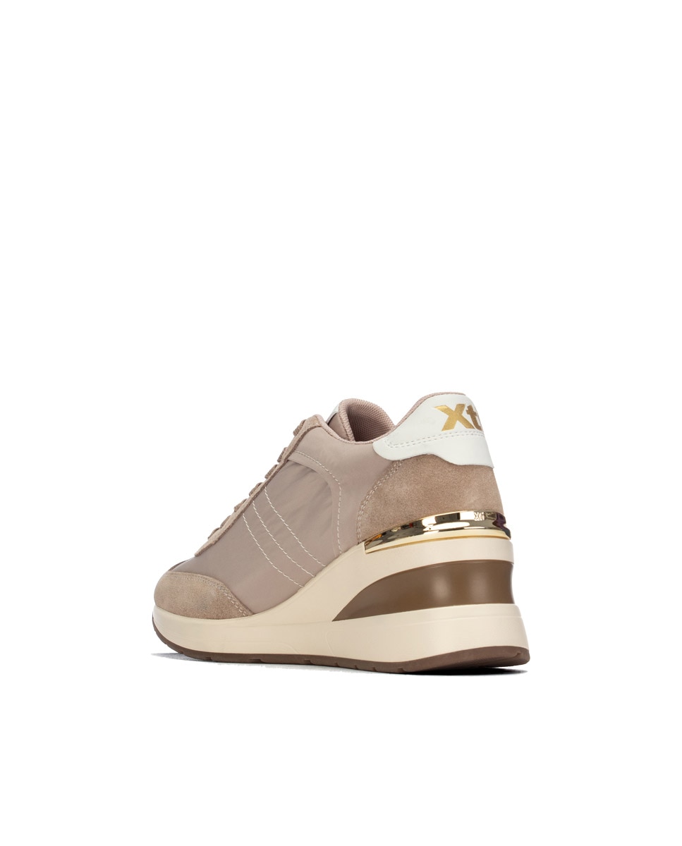 Zapatilla de mujer con cordones - Xti - Beige Beige-2