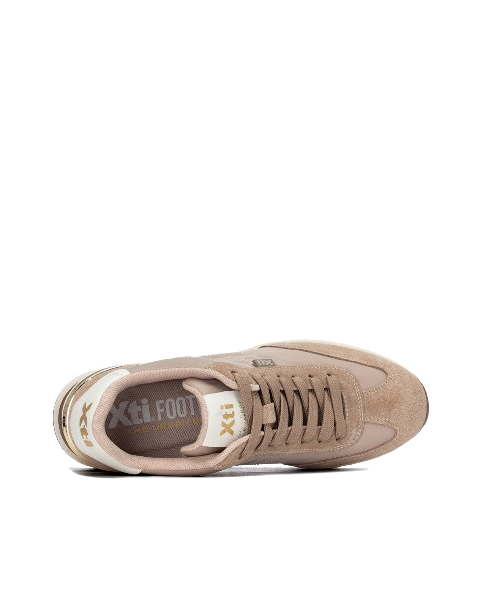 Zapatilla de mujer con cordones - Xti - Beige Beige-5