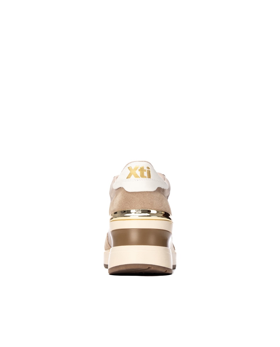 Zapatilla de mujer con cordones - Xti - Beige Beige-9