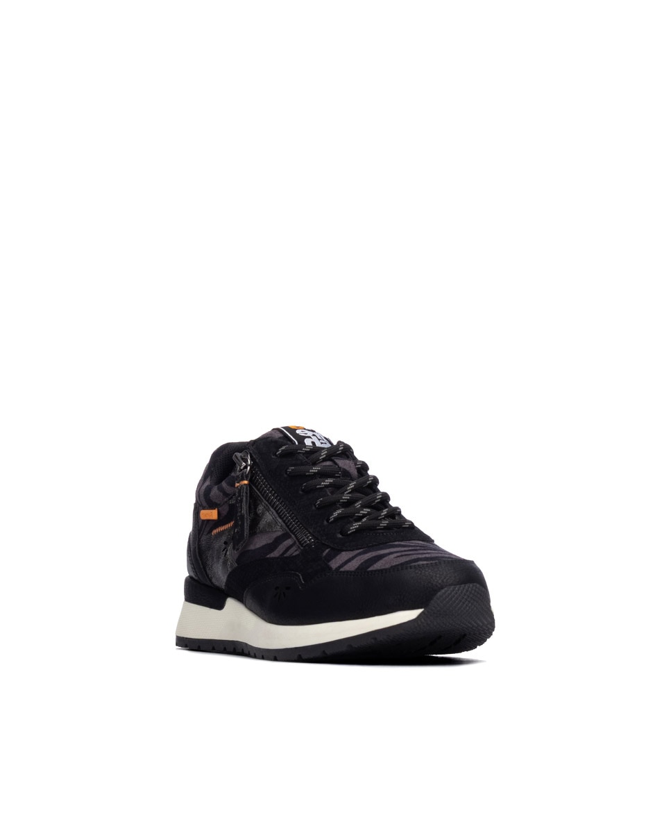 Zapatilla de mujer con cordones - Refresh - Negro Negro-3