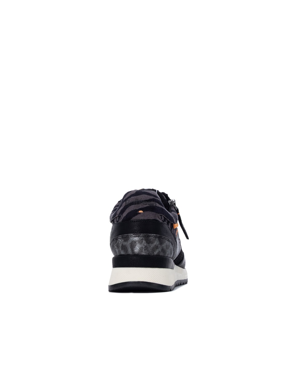 Zapatilla de mujer con cordones - Refresh - Negro Negro-5