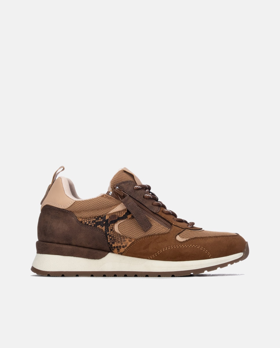 Zapatilla de mujer con cordones - Refresh - Camel Camel-1