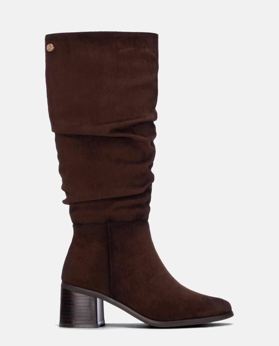 Bota de mujer con tacón ancho - Xti - Marrón Marrón-1
