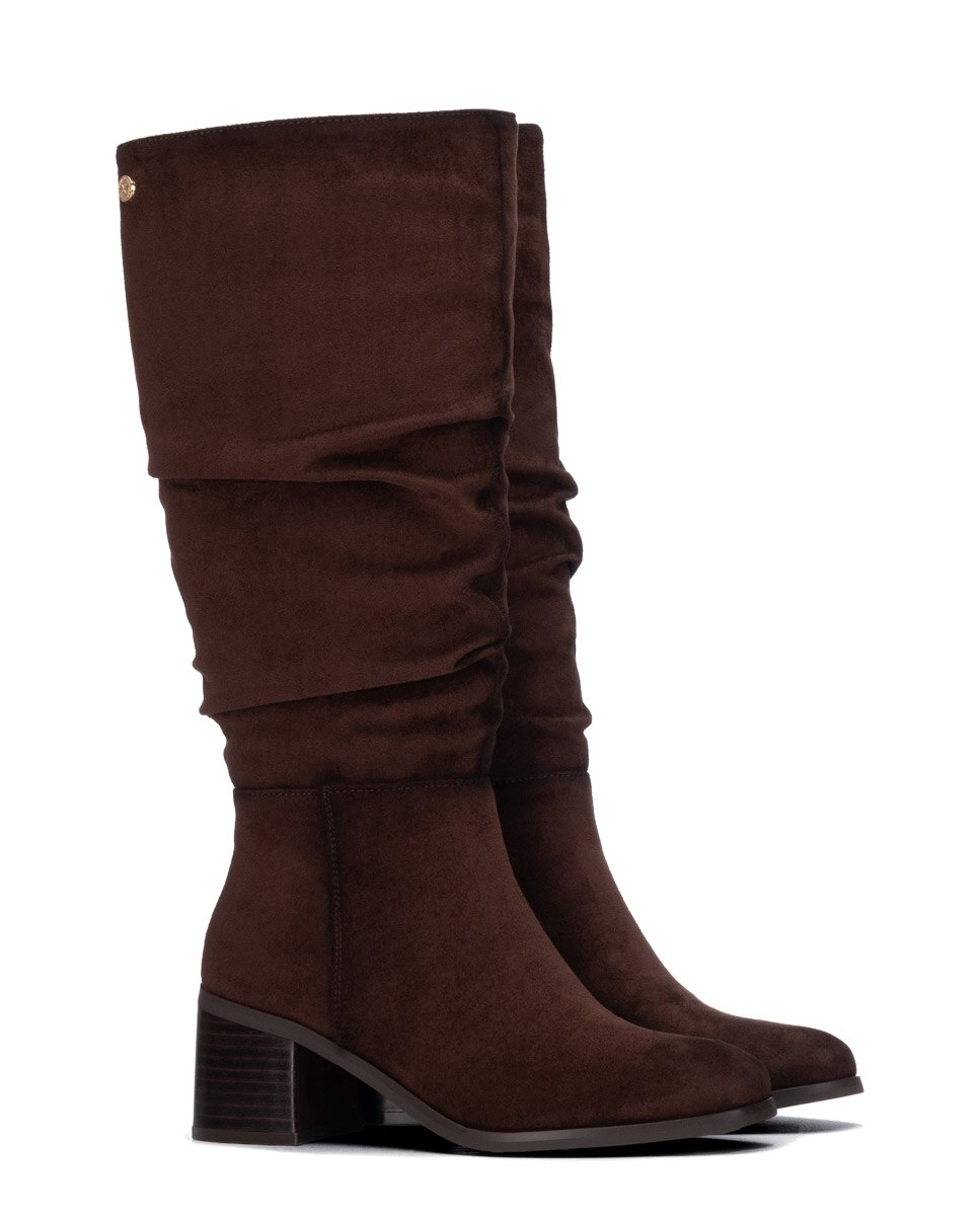 Bota de mujer con tacón ancho - Xti - Marrón Marrón-4