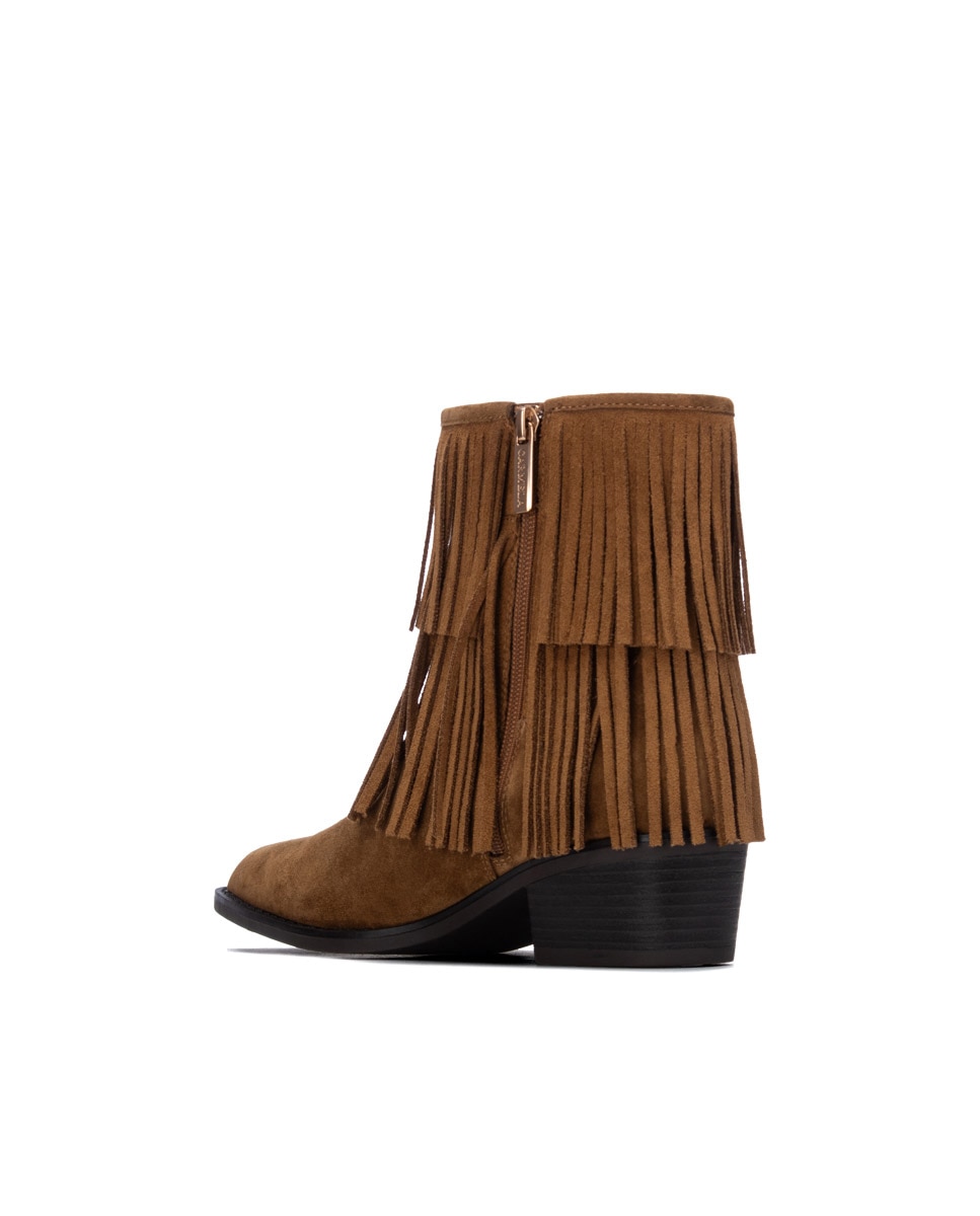 Botín de mujer con cremallera - Carmela - Camel Camel-2