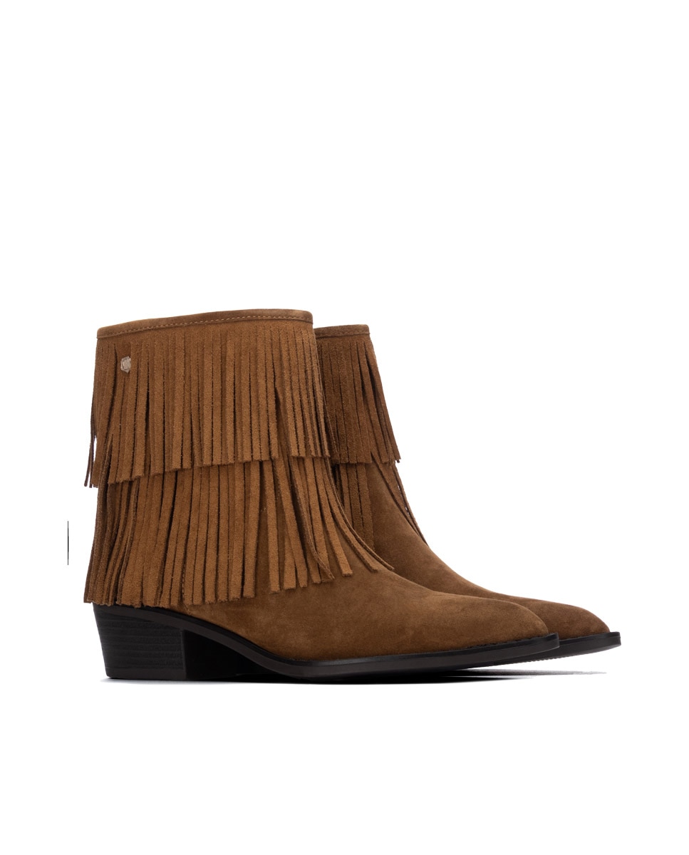 Botín de mujer con cremallera - Carmela - Camel Camel-4