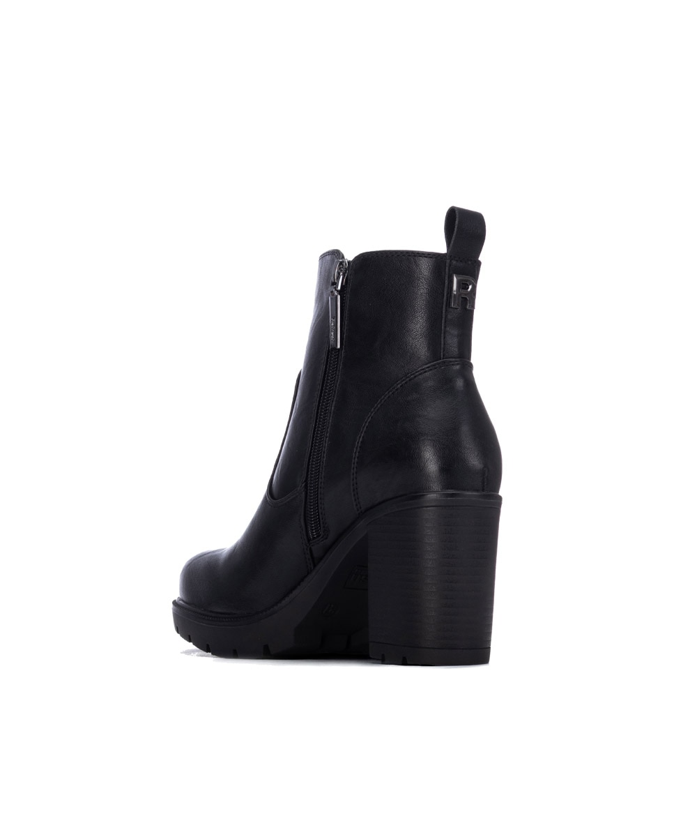Botines de mujer con cremallera - Refresh - Negro Negro-2